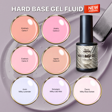Load image into Gallery viewer, Hard BASE Fluid Gel Ana’s MILKY Lavender. Low heat formula. 10ml BIAB & 15ml in a Jar