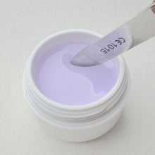 Load and play video in Gallery viewer, Hard BASE Fluid Gel Ana’s MILKY Lavender. Low heat formula. 10ml BIAB & 15ml in a Jar